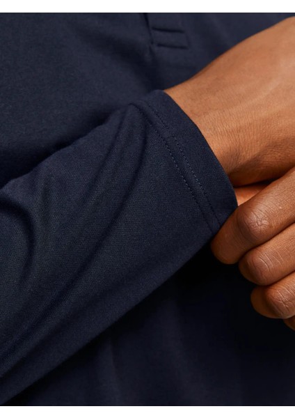 Jprccrodney Ls Polo Yaka Lacivert Erkek Sweat Shirt 12259645