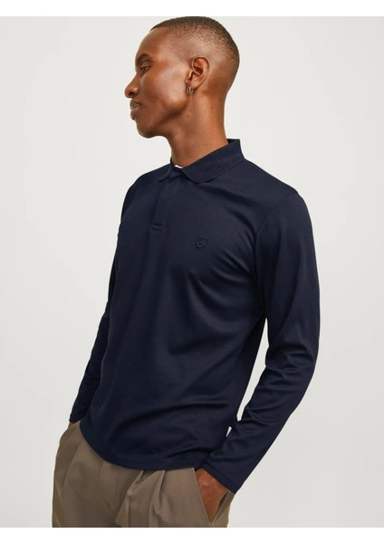 Jprccrodney Ls Polo Yaka Lacivert Erkek Sweat Shirt 12259645