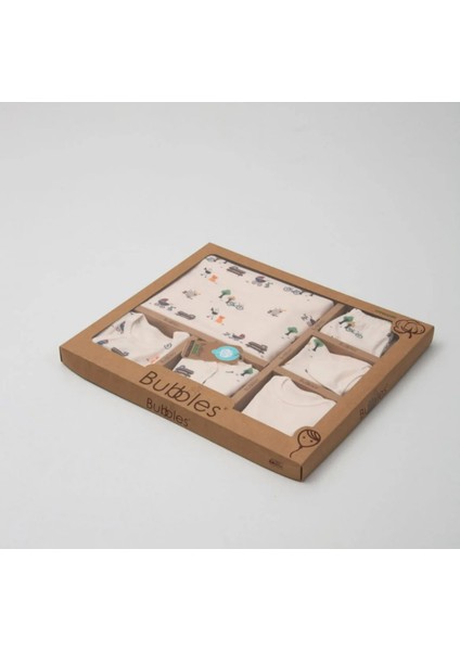 %100 Organik Pamuk Piknik Baskılı 10 Parça Kutulu Unısex Bebek Hastane Çıkış Seti fırsatları