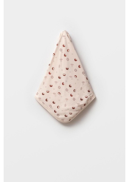 %100 Organik Pamuk Coconut Baskı Çift Katlı Bebek Battaniyesi