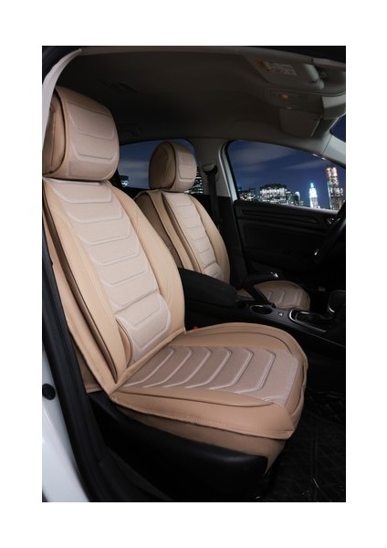 Aldysm Kia Sorento Yeni Uyumlu Lüx Deri Oto Koltuk Kılıfı Ön Arka Takım Sports Model Bej