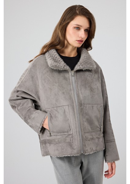 Luzern Kadın Gri Çift Taraflı Teddy Mont 25WGP5318FF