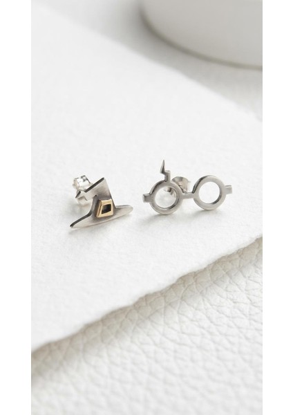 Şapka ve Gözlük Oksitli Gümüş Küpe indirimleri