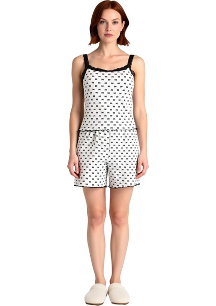 Kadın Çiçekli Dantel Detaylı Ince Askılı Pijama Takımı Fonksiyonel Dayanıklı Kaliteli Spor fırsatları