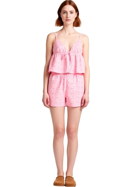 Kadın Brode Detaylı Ince Askılı Pijama Takımı Fonksiyonel Dayanıklı Kaliteli Konforlu Spor fırsatları