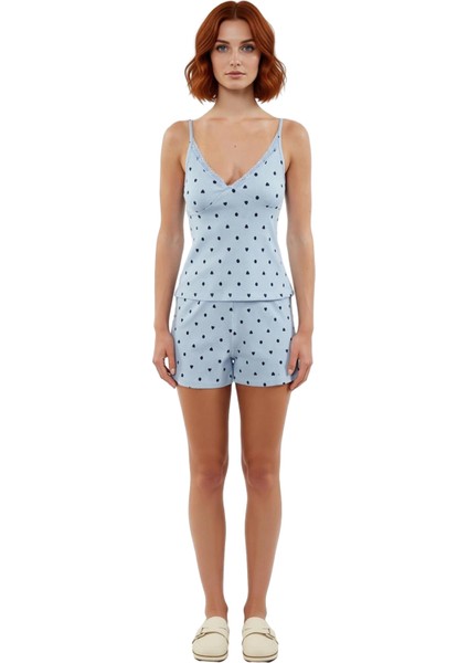 Kadın Kalpli V Yaka Ince Askılı Örme Pijama Takımı Fonksiyonel Dayanıklı Kaliteli Konforlu fırsatları