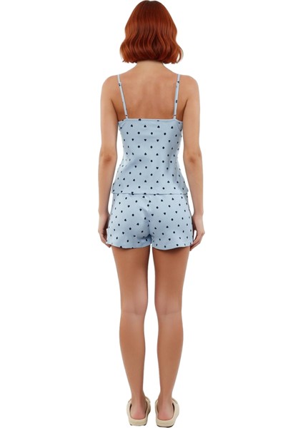 Kadın Kalpli V Yaka Ince Askılı Örme Pijama Takımı Fonksiyonel Dayanıklı Kaliteli Konforlu indirimleri