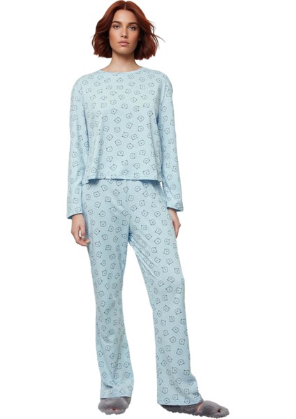 Kadın Ayıcıklı Pamuklu Pijama Takımı Fonksiyonel Dayanıklı Kaliteli Konforlu Estetik Rahat fırsatları