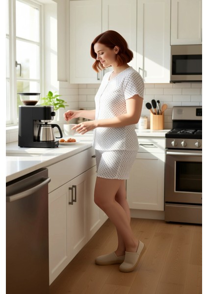 Kalp Desenli Düğmeli Kaşkorse Pijama Takımı Kadın Fonksiyonel Dayanıklı Kaliteli Konforlu Şık fiyatları