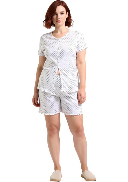 Kalp Desenli Düğmeli Kaşkorse Pijama Takımı Kadın Fonksiyonel Dayanıklı Kaliteli Konforlu Şık fırsatları