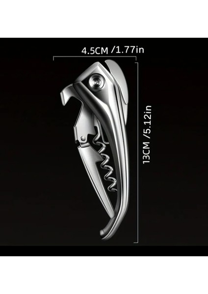 Premium Metal Paslanmaz Tirbuşon Şarap ve Şampanya Mantar Açacağı