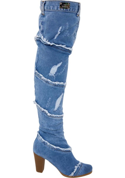 /kovboy Kot Çizmeleri, Kadın Kot Ayakkabılar, Western Botlar, Platform Kot Botlar / Mavi Renk Kot Çizme /doğum Günü Hediyesi indirimleri