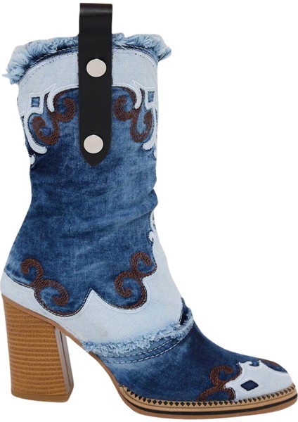 /kovboy Kot Çizmeleri, Kadın Kot Ayakkabılar, Western Botlar, Platform Kot Botlar / Mavi Renk Kot Çizme /doğum Günü Hediyesi fırsatları