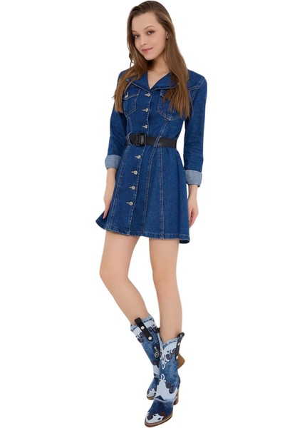 /kovboy Kot Çizmeleri, Kadın Kot Ayakkabılar, Western Botlar, Platform Kot Botlar / Mavi Renk Kot Çizme /doğum Günü Hediyesi indirimleri