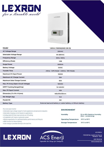 1kw 1.5kva 12V Mppt Akıllı Inverter modelleri