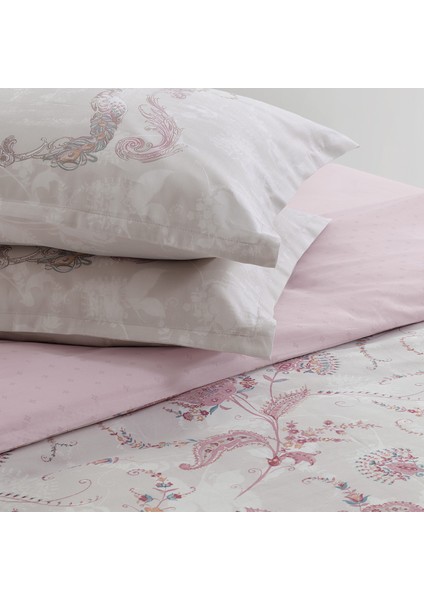 Barbara Saten Çift Kişilik Nevresim Takımı - Pudra modelleri