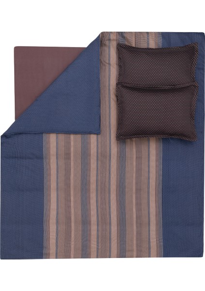 Kelt Saten Çift Kişilik Nevresim Takımı - Lacivert