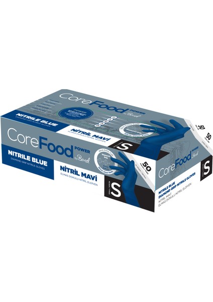 Nitril Mavi Power Pudrasız Muayene Eldiveni S- 3 Paket 50 Li fiyatları