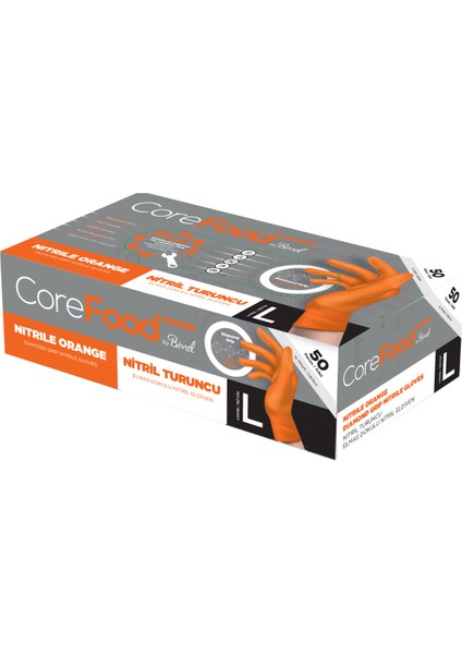 Nitril Turuncu Power Pudrasız Muayene Eldiveni L - 3 Paket 50 Li fiyatları