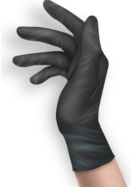 Nitril Siyah Power Muayene Eldiveni M - 5 Paket 50 Li modelleri