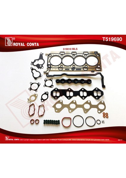 Mtxdpn Üst Takim Conta Lgn Ii-Iii 150 Hp -Trafic Ii 90/115 Hp 2.0 Dci M9R Motor Reinz Subap Lastikli