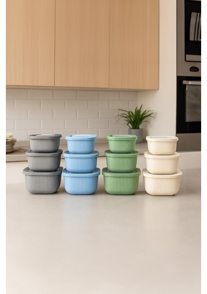 Kare 12 Parça Vakumlu Sızdırmaz Hava Almaz Saklama Kabı Seti Karışık 4X(1800/1100/600 Ml) fiyatları