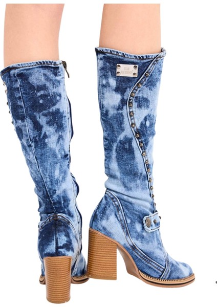 /kovboy Kot Çizmeleri, Kadın Kot Ayakkabılar, Western Botlar, Platform Kot Botlar / Mavi Renk Kot Çizme /doğum Günü Hediyesi fiyatları