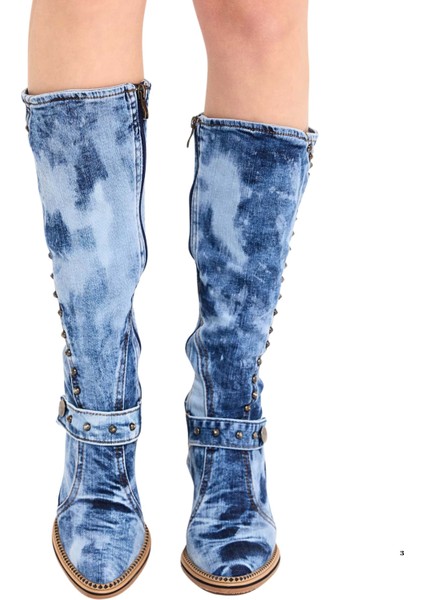 /kovboy Kot Çizmeleri, Kadın Kot Ayakkabılar, Western Botlar, Platform Kot Botlar / Mavi Renk Kot Çizme /doğum Günü Hediyesi modelleri