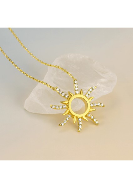 14 Ayar Altın Zarif Güneş Kolye indirimleri