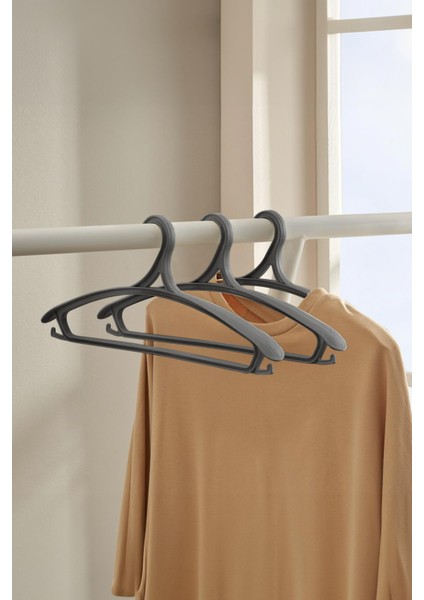 3 Lü Geniş Kıyafet ve Elbise Askısı Füme 43 cm fiyatları