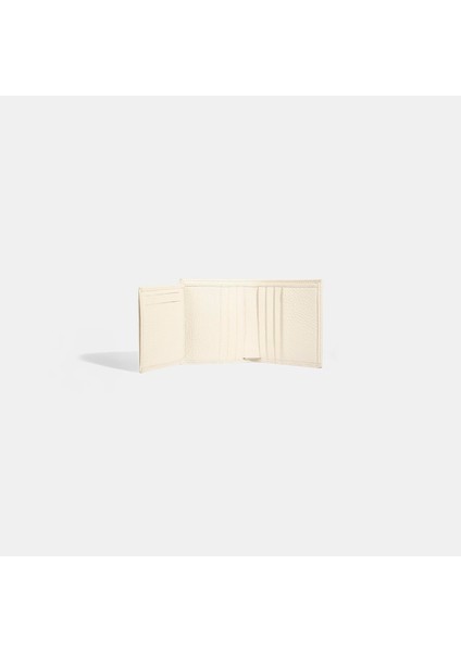 Kadın Beyaz D Logolu Deri Cüzdan