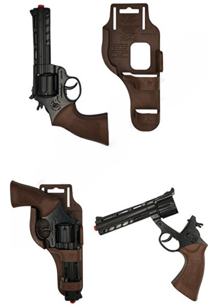 Kapsül Patlatan Tabanca Revolver Demir Silah 8 Kapsül Mantar Patlatan Tabanca Revolver Silah