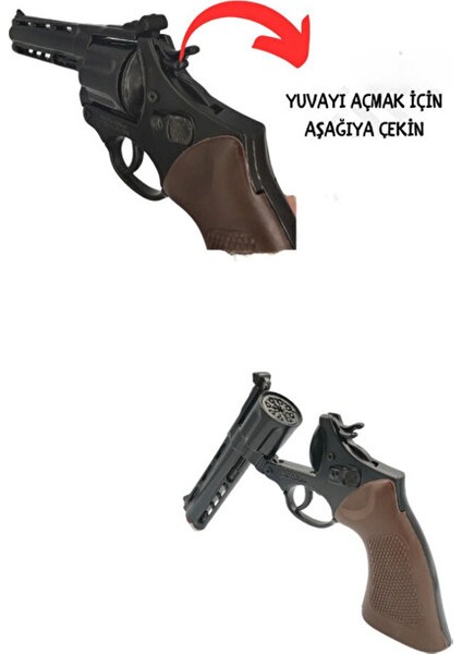 Kapsül Patlatan Tabanca Revolver Demir Silah 8 Kapsül Mantar Patlatan Tabanca Revolver Silah modelleri