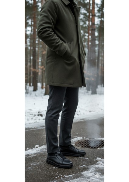 GR0408 Hakiki Deri Akıllı Bağcık Bilekten Streçli Ortopedik Siyah Renk Erkek Ayakkabı fiyatları