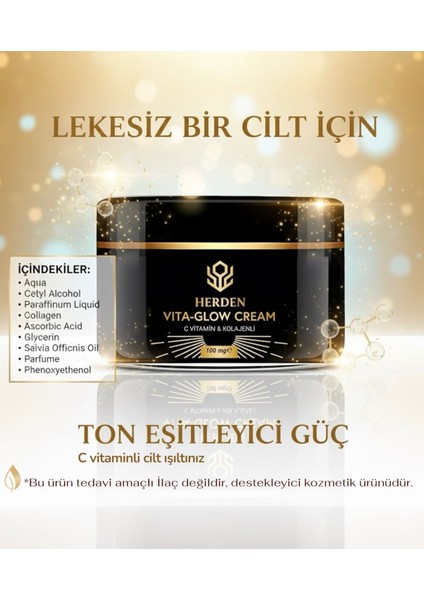 Vita-Glow Cilt Üzerindeki Lekelerin Tonlarının Eşitlenmesine Yardımcı 100 Mg