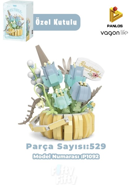 Panlos Boutıque Serisi Mini Çiçek Buketi 529 Parça Oyuncak Yapım Seti -FFP1092