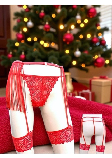 - Yılbaşı Özel Jartiyer & Püskül Detaylı Kadın Külot – Hediye Paketli