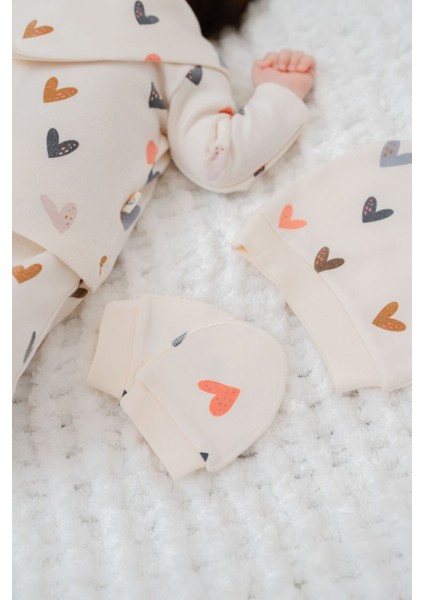 Unisex Bebek Sonbahar Yaprak Desenli Natural 5li Hastane Çıkışı Zıbın Seti fiyatları