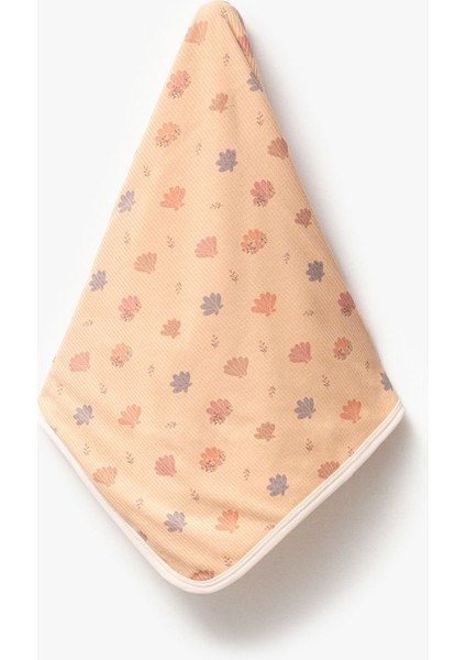 Deniz Kabuğu Desen %100 Pamuk Çift Katlı 85X85 cm Bebek Battaniyesi