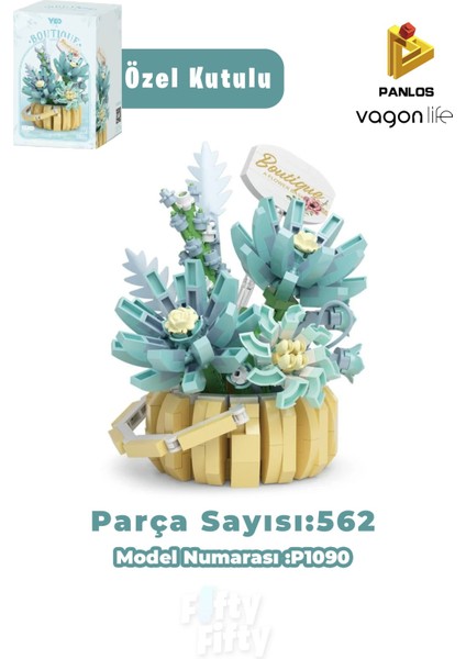 Panlos Boutıque Serisi Mini Çiçek Buketi 562 Parça Oyuncak Yapım Seti -FFP1090
