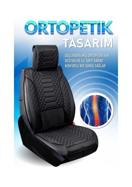 Aldysm Ssanyoung Korando Sports Uyumlu Lüks Deri Oto Koltuk Kılıfı Ön Arka Set Siyah Marjinal Model Aldysm fırsatları
