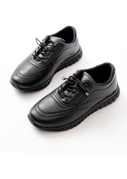 ZRİN-504 Siyah Bağcıklı Ortopedik Günlük Kadın Spor Ayakkabı fırsatları