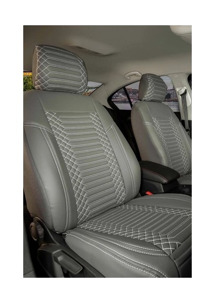 Aldysm Renault Fluence Lüx Full Deri Oto Koltuk Kılıfı Ön Arka Takım (Exclusive) Füme