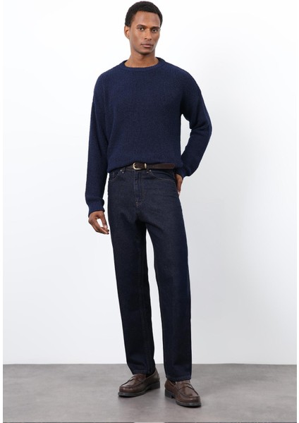 Lacivert Örme Triko Erkek Kazak