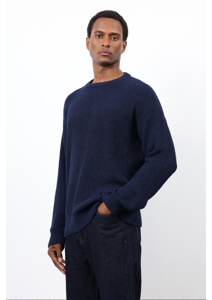 Lacivert Örme Triko Erkek Kazak