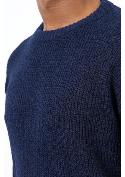 Lacivert Örme Triko Erkek Kazak