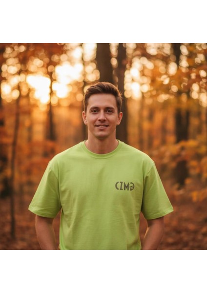 Skull Baskılı Neon Yeşil Oversize Tişört modelleri