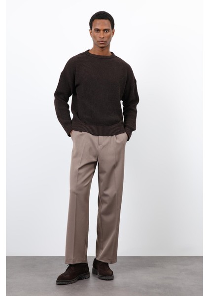 Kahve Örme Triko Erkek Kazak fırsatları