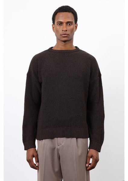 Kahve Örme Triko Erkek Kazak indirimleri