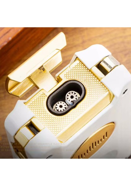 Yeni Seri Dahili V-Cutter Delicili ve Iğneli Çift Torch Puro Çakmağı Gold fiyatları